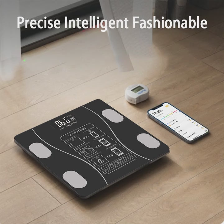 Digital Bathroom Scale Smart Weight Loss  BMI Tracker  Rechargeable