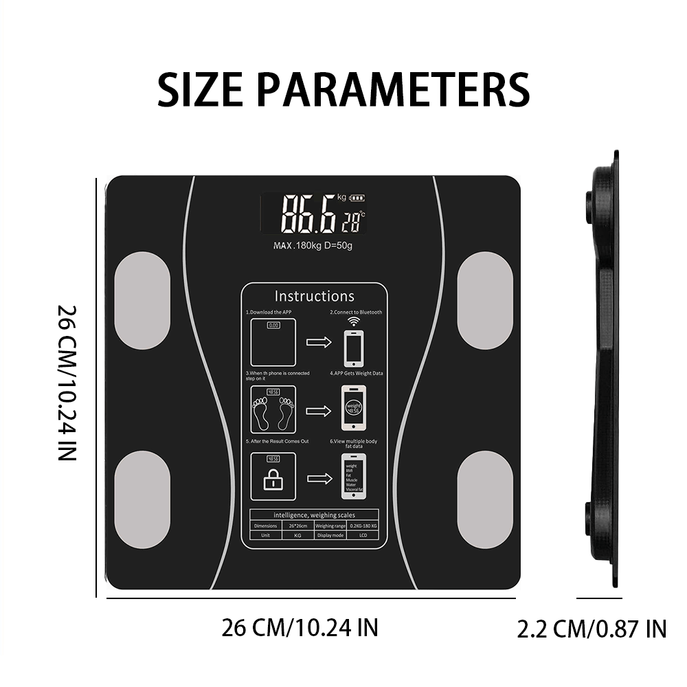Smart Digital Scale Precision Weight BMI Rechargeable