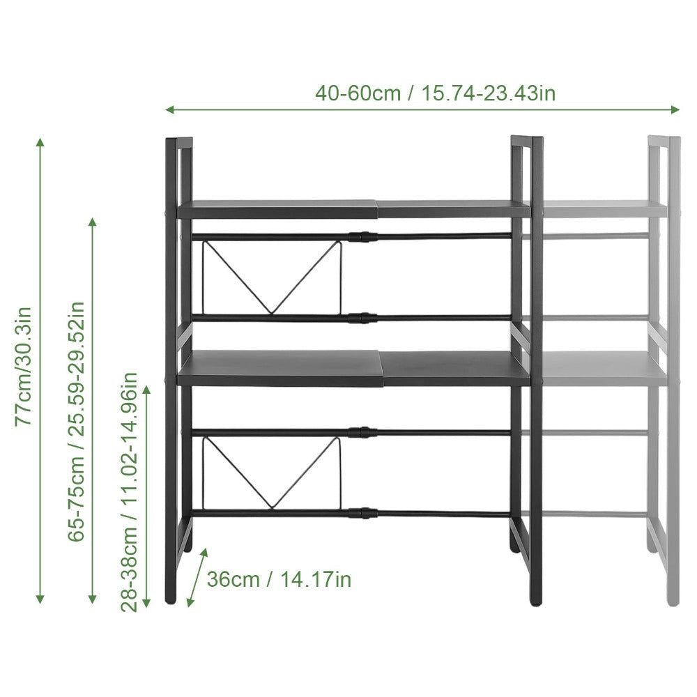 Expandable 3Tier Microwave Rack Kitchen Organizer