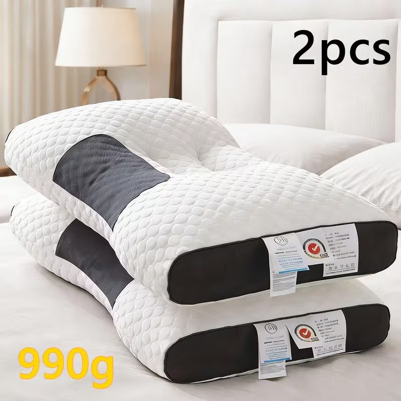 2pk Ergonomic Neck Pillow Washable Support for Ultimate Comfort